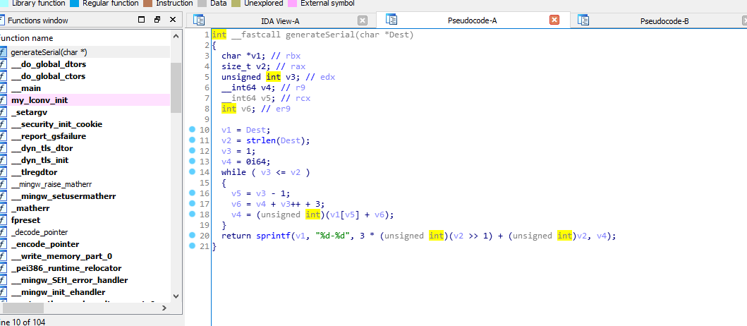 IDA Pro decompiled source code